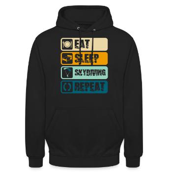 Fallschirmspringen Himmel Freifall - Unisex Hoodie - Schwarz - Vorne - Alina (178cm) & Michal (187cm)