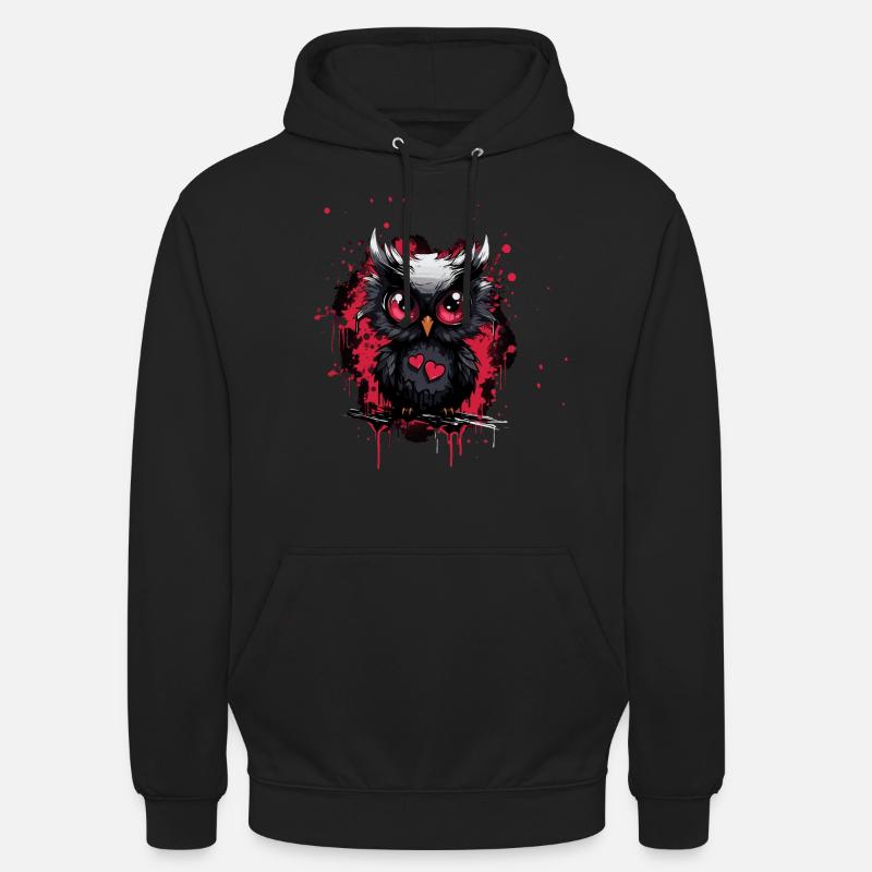 Lustige Eule - Unisex Hoodie - Schwarz