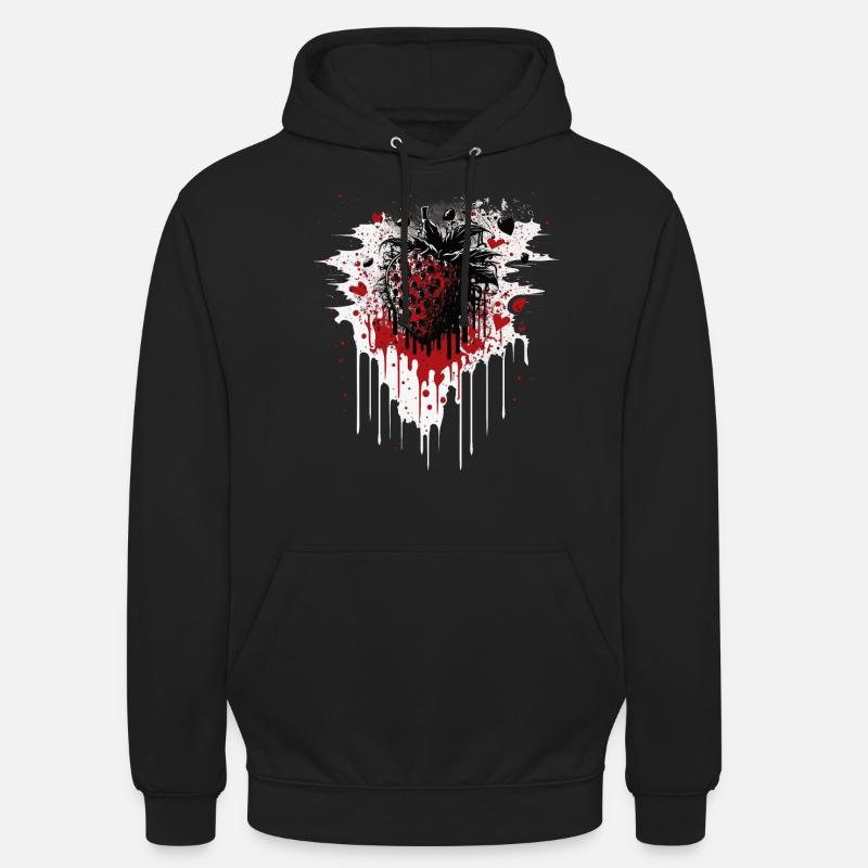 Erdbeere - Unisex Hoodie - Schwarz