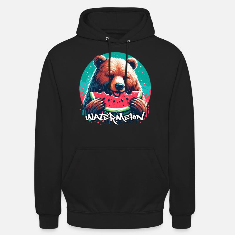 Pastèque ours cadeau délicieux - Sweat-shirt à capuche unisexe - noir