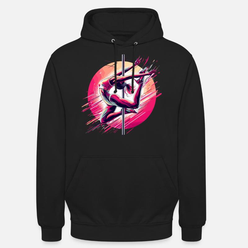 Pole Dance Dynamique Rose Cadeau - Sweat-shirt à capuche unisexe - noir
