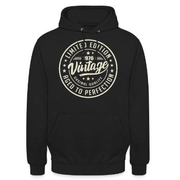 Vintage 1976 Gift 1976 Retro Birthday 1976 - Unisex Hoodie - black - Front - Alina (178cm) & Michal (187cm)