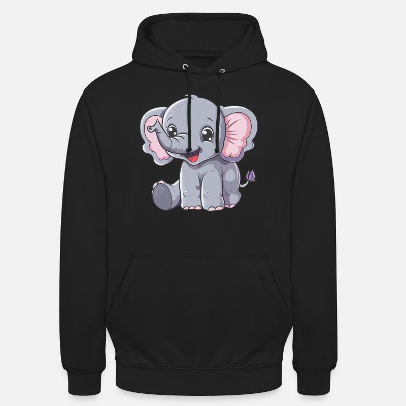 Éléphant mignon pour les enfants - Sweat-shirt à capuche unisexe - noir