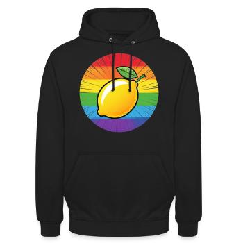 LGBTQ Citron Lime - Sweat-shirt à capuche unisexe - noir - Devant - Alina (178cm) & Michal (187cm)