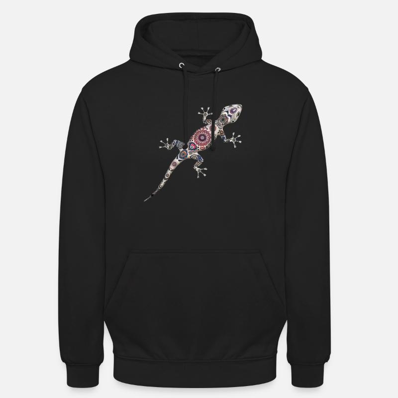 Lizard with pattern - Unisex Hoodie - black