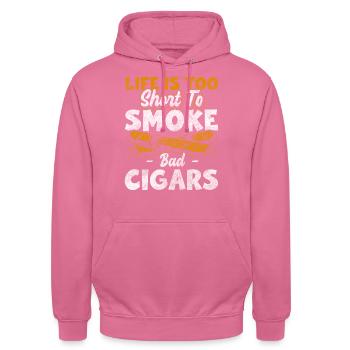 Raucher Hanf Sucht - Unisex Hoodie - Pink - Vorne - Alina (178cm) & Michal (187cm)