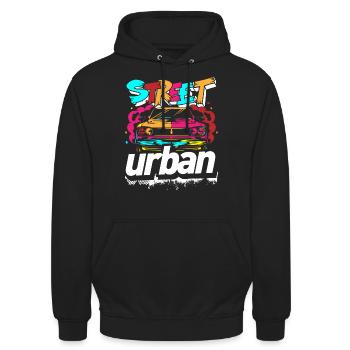 Streetart Zug Rap - Unisex Hoodie - Schwarz - Vorne - Alina (178cm) & Michal (187cm)