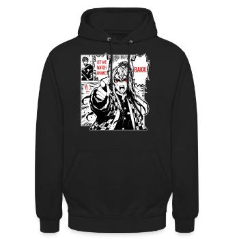 Anime Manga // Let me watch anime! BAKA! AS013 - Unisex Hoodie - black - Front - Alina (178cm) & Michal (187cm)