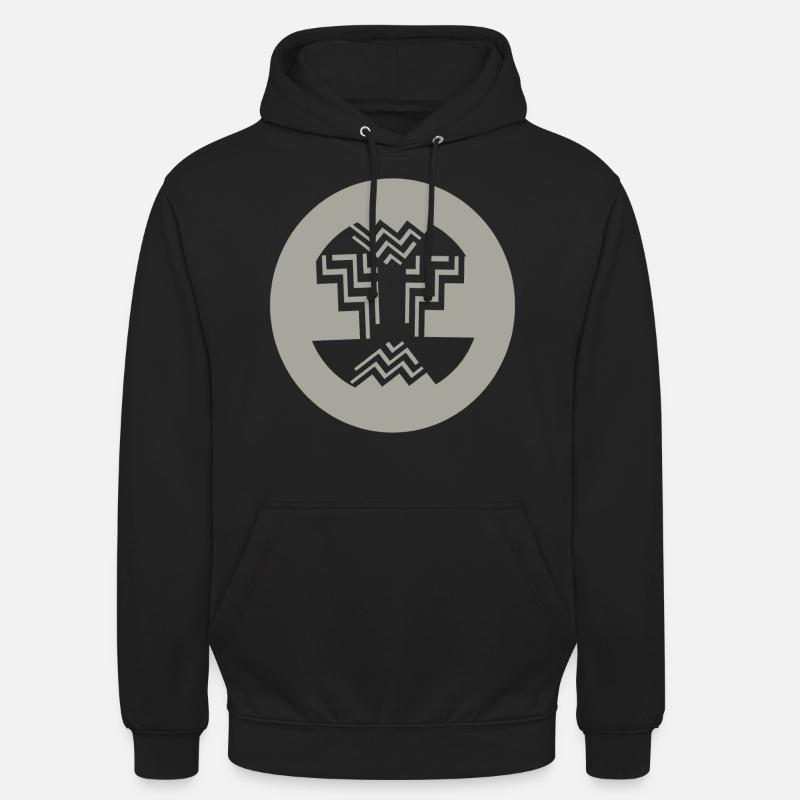 Conception circulaire-intérieure - Sweat-shirt à capuche unisexe - noir