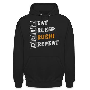 Viande japonaise Délicieux Plat préféré - Sweat-shirt à capuche unisexe - noir - Devant - Alina (178cm) & Michal (187cm)