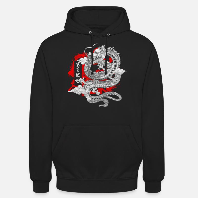 Orient Dessins Geek Aïkido - Sweat-shirt à capuche unisexe - noir