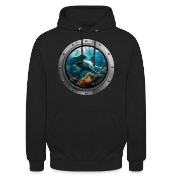 Shark Animal - 2 - Unisex Hoodie - black - Front - Alina (178cm) & Michal (187cm)