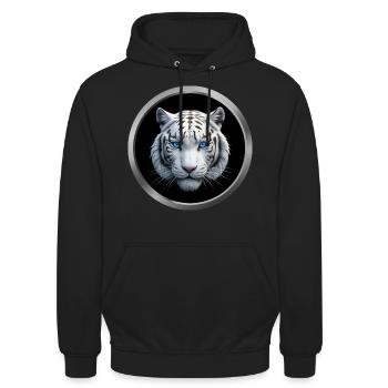 White Tiger Animal - 3 - Unisex Hoodie - black - Front - Alina (178cm) & Michal (187cm)