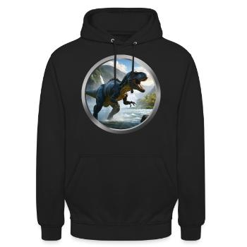 T Rex Animal - 4 - Unisex Hoodie - black - Front - Alina (178cm) & Michal (187cm)