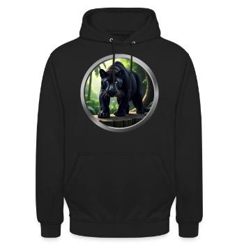 Panther Animal - Unisex Hoodie - black - Front - Alina (178cm) & Michal (187cm)