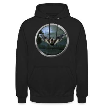 Bats Animal - 1 - Unisex Hoodie - black - Front - Alina (178cm) & Michal (187cm)