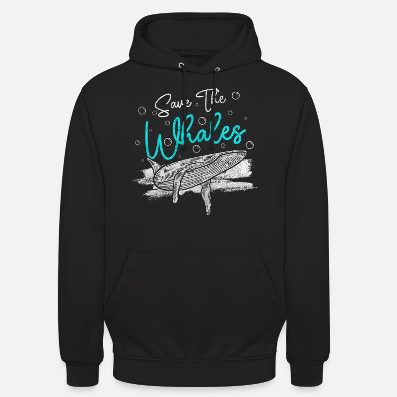 Baleine Mer Créatures Lac - Sweat-shirt à capuche unisexe - noir