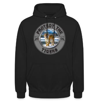 Protect the Tigers - Unisex Hoodie - black - Front - Alina (178cm) & Michal (187cm)