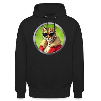 Cool Leopard Woman - Unisex Hoodie - black - Front - Alina (178cm) & Michal (187cm)