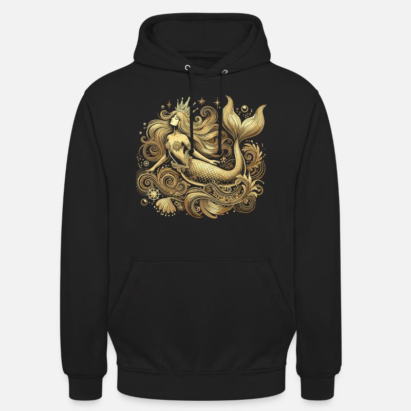 Sirène Sirène Princesse Or Cadeau Doré - Sweat-shirt à capuche unisexe - noir