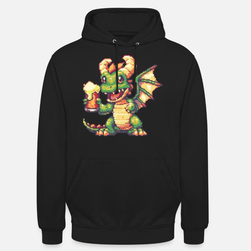 Bière Dragon Pixel - Sweat-shirt à capuche unisexe - noir