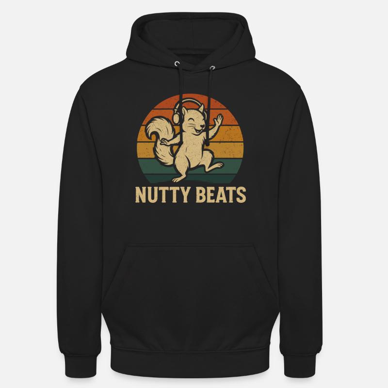 Nutty Beats – Écureuil dansant avec des écouteurs - Sweat-shirt à capuche unisexe - noir