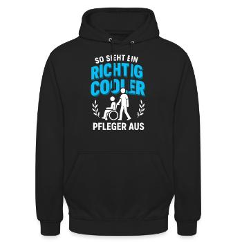 So sieht ein cooler Pfleger aus Altenpfleger - Unisex Hoodie - Schwarz - Vorne - Alina (178cm) & Michal (187cm)