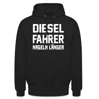 DIESEL NAGEL - Unisex Hoodie - Schwarz - Vorne - Alina (178cm) & Michal (187cm)