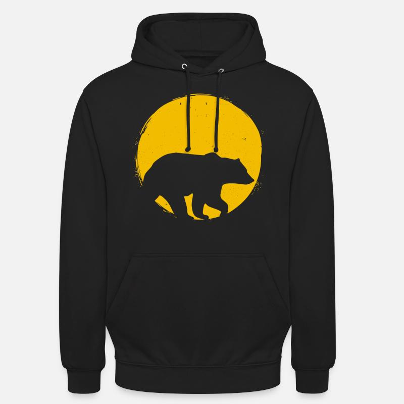 Bear Scandinavia Silhouette Sun Gift - Unisex Hoodie - black