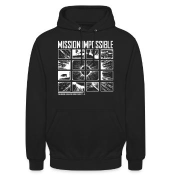 Mission Impossible Dead Reckoning Kacheldesign - Unisex Hoodie - Schwarz - Vorne - Alina (178cm) & Michal (187cm)