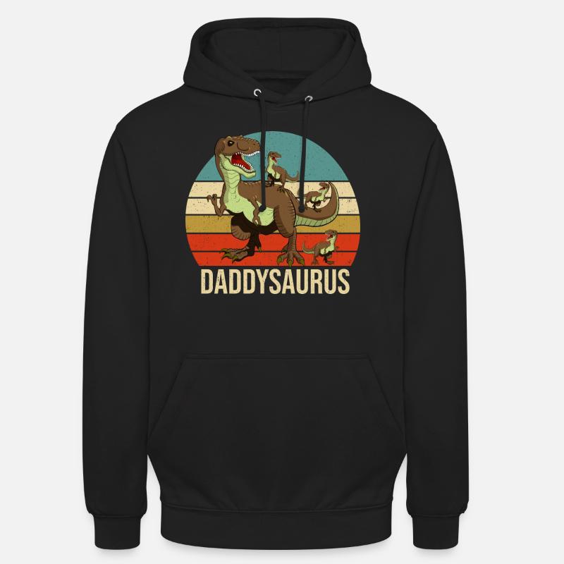 daddy saurus daddysaurus Citazione Grafico - Felpa con cappuccio unisex - nero
