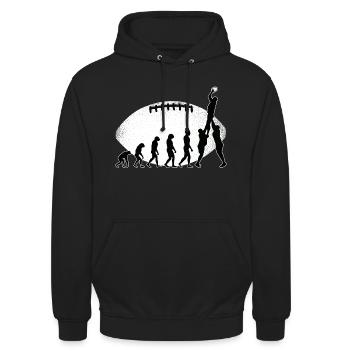 Évolution de la ligne de rugby - Sweat-shirt à capuche unisexe - noir - Devant - Alina (178cm) & Michal (187cm)