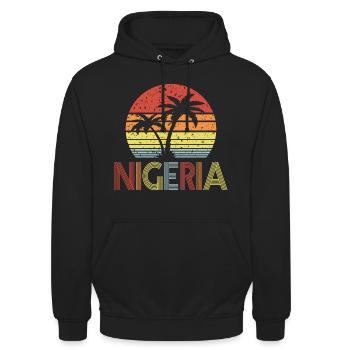 Nigéria - Sweat-shirt à capuche unisexe - noir - Devant - Alina (178cm) & Michal (187cm)
