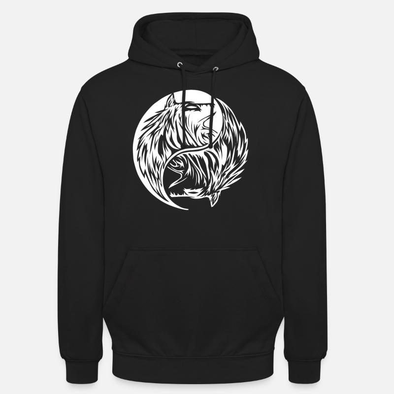 two wolves that form Yin Yang Shirt Design - Unisex Hoodie - Schwarz