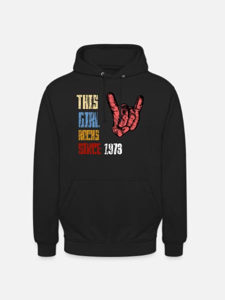 Rock seit 1973 / Frau / Geschenk - Unisex Hoodie - Schwarz