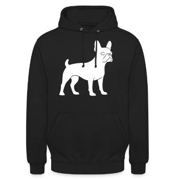 Silhouette du nez poilu du Boston terrier - Sweat-shirt à capuche unisexe - noir - Devant - Alina (178cm) & Michal (187cm)
