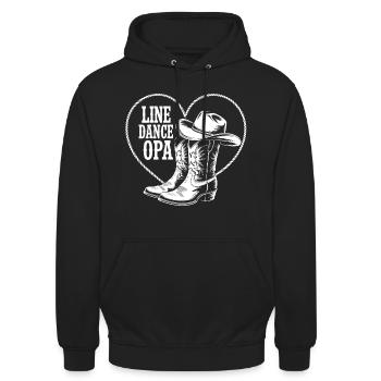 Line Dance Cowboy Boots Herz - Unisex Hoodie - Schwarz - Vorne - Alina (178cm) & Michal (187cm)