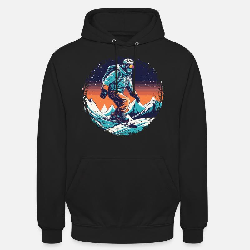 Snowboard ou ski puis après-ski - Sweat-shirt à capuche unisexe - noir