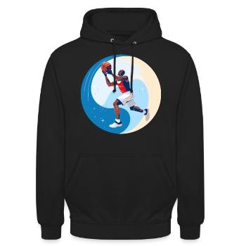 BASKETBALL für immer! - Unisex Hoodie - Schwarz - Vorne - Alina (178cm) & Michal (187cm)