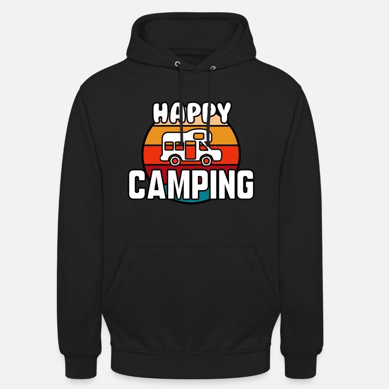 Happy camping - Sweat-shirt à capuche unisexe - noir