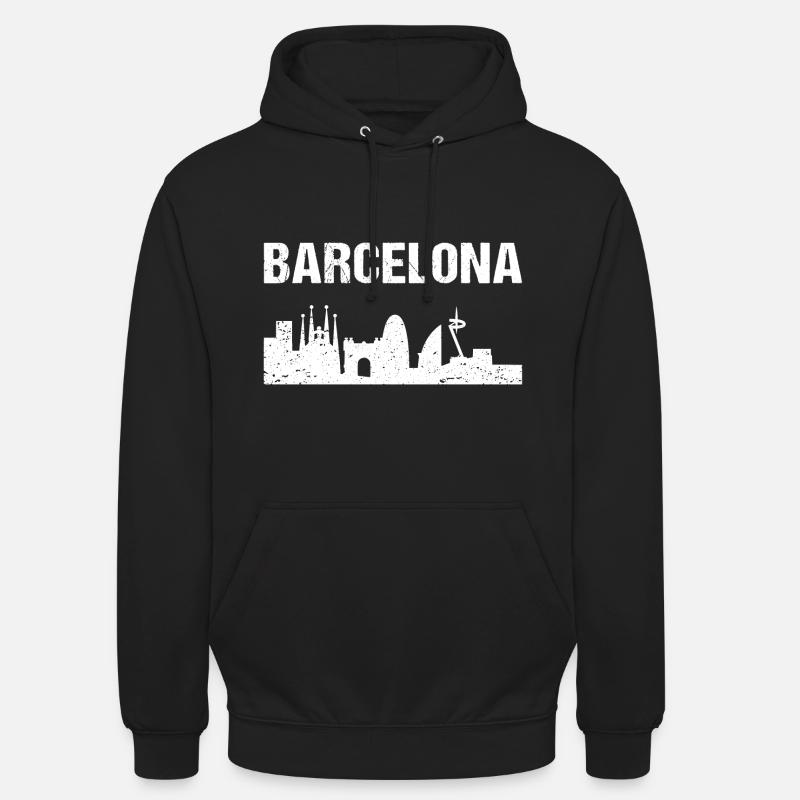 Barcelone Skyline Espagne Barcelone - Sweat-shirt à capuche unisexe - noir