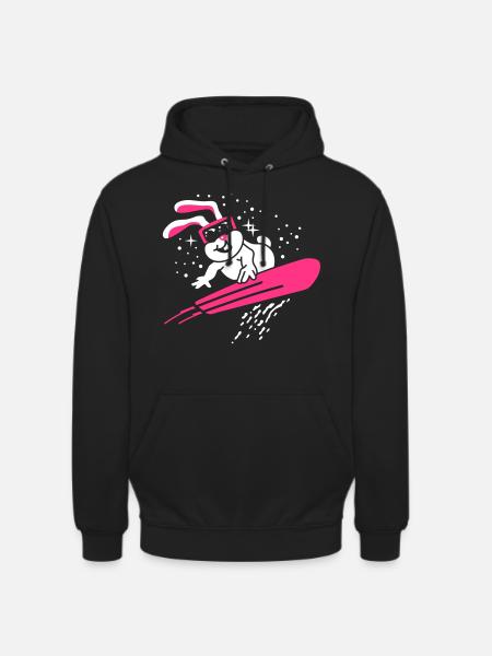Śnieg Bunny - Narty - Snowboard - Sporty zimowe 2C - Bluza z kapturem typu unisex - czarny