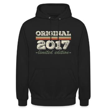 Legend since 2017 Born 2017 Birthday 2017 - Unisex Hoodie - black - Front - Alina (178cm) & Michal (187cm)