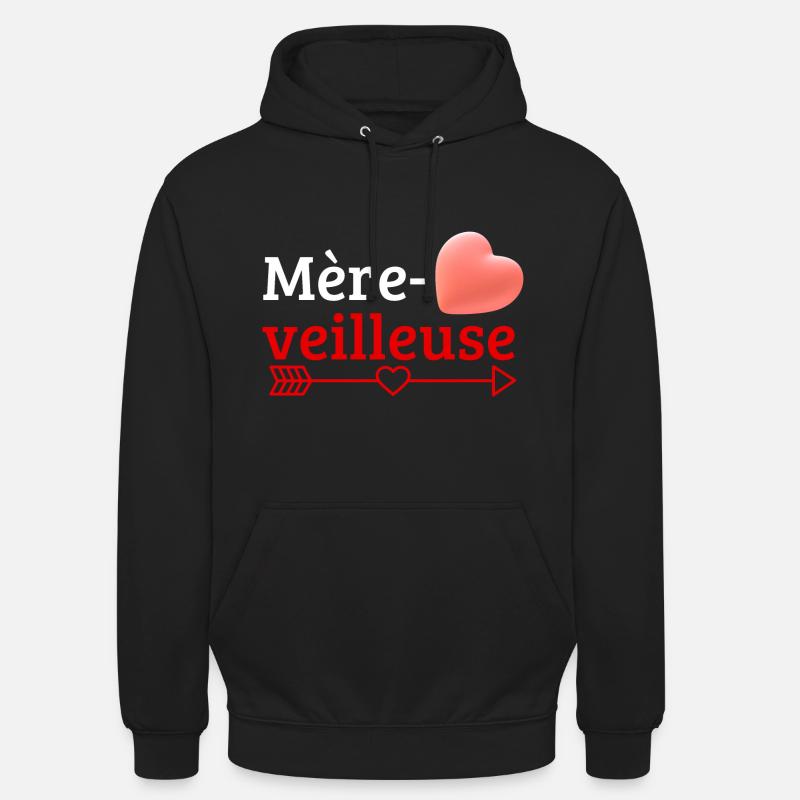 Mère-veilleuse - Sweat-shirt à capuche unisexe - noir
