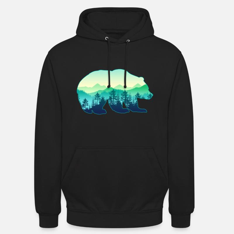 Jäger Bergsteiger Wanderer Bär - Unisex Hoodie - Schwarz