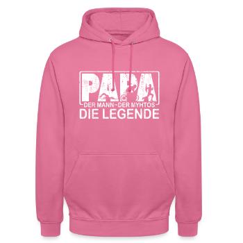 Triathlon Triathlet Papa witziger Legende Spruch - Unisex Hoodie - Pink - Vorne - Alina (178cm) & Michal (187cm)