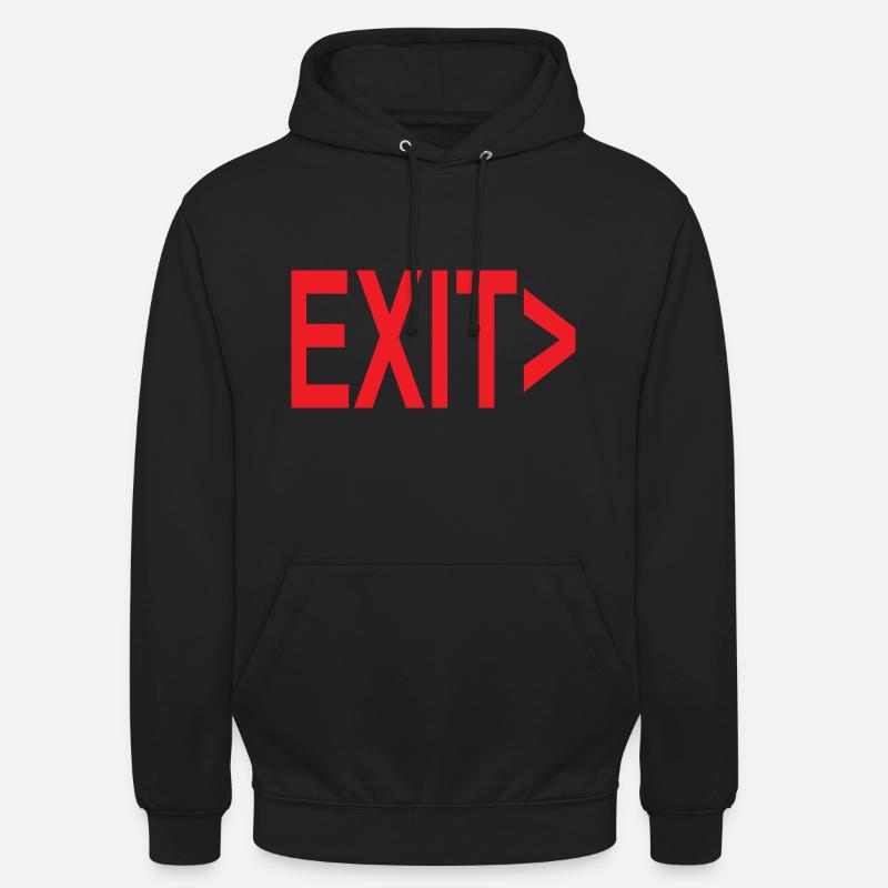 Exit / Exit / Emergency Exit - Unisex Hoodie - black