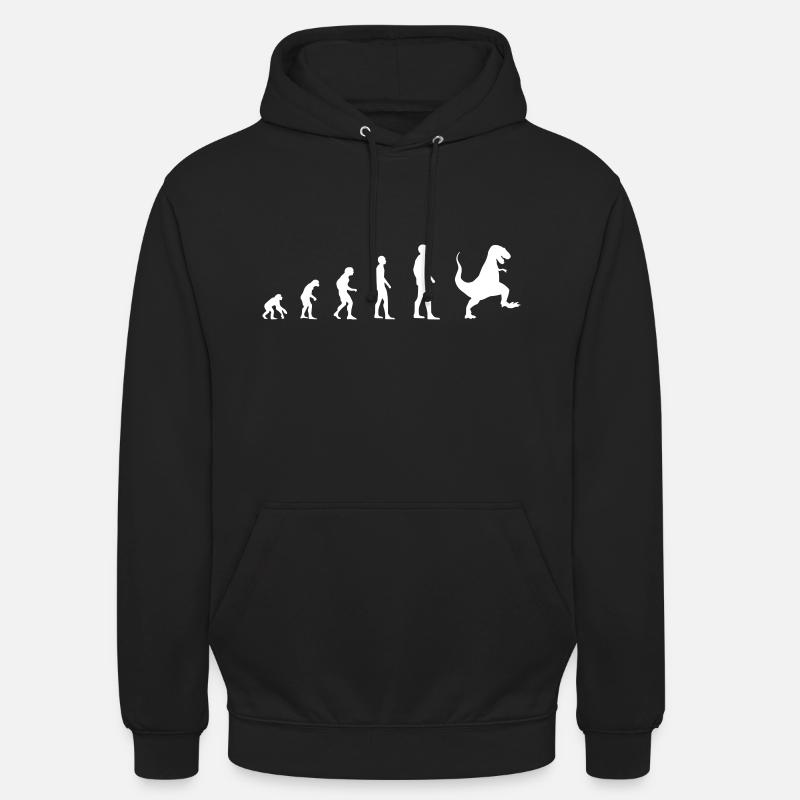 Dinosaurier Stampfen T-Rex Niedlich – Evolution - Unisex Hoodie - Schwarz