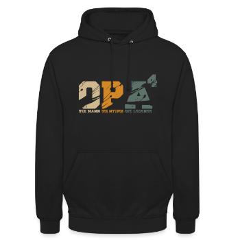 Opa hoch 4 werdender vierfacher vier Enkel - Unisex Hoodie - Schwarz - Vorne - Alina (178cm) & Michal (187cm)