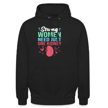 Nierenspender Spender Niere - Unisex Hoodie - Schwarz - Vorne - Alina (178cm) & Michal (187cm)